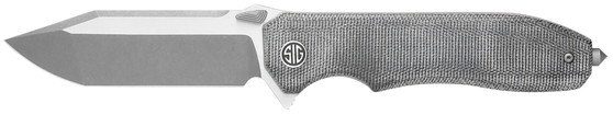 Sig Sauer Knives VA9SBT Validus  3.78" Folding Modified Tanto Plain Dark Acid Stonewash/Satin M390 Steel Blade, 4.76" Salt & Pepper Canvas Micarta Handle