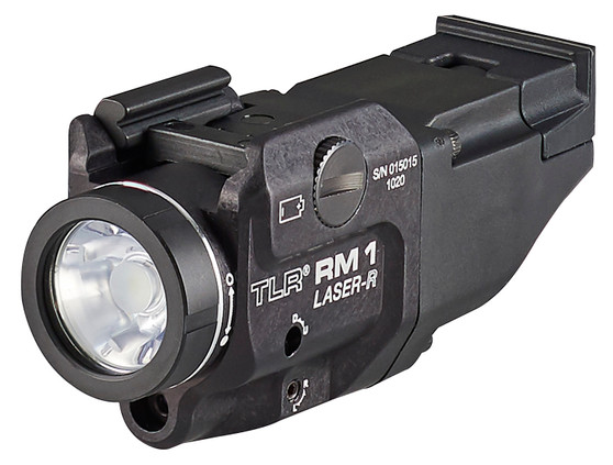 Streamlight 69446 TLR-1 RM w/Laser Black Anodized Aluminum,  500 Lumens White LED Bulb/Red Laser, 210 Meters Beam, Picatinny Rail Mount