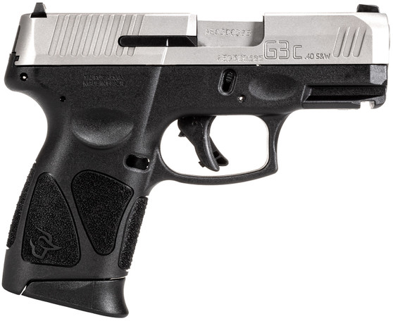 Taurus 1G3C4039 G3C  Compact Frame 40 S&W 10+1 3.26" Matte Stainless Steel Barrel, Serrated Stainless Steel Slide, Black Polymer Frame w/Picatinny Rail, Black Polymer Grip