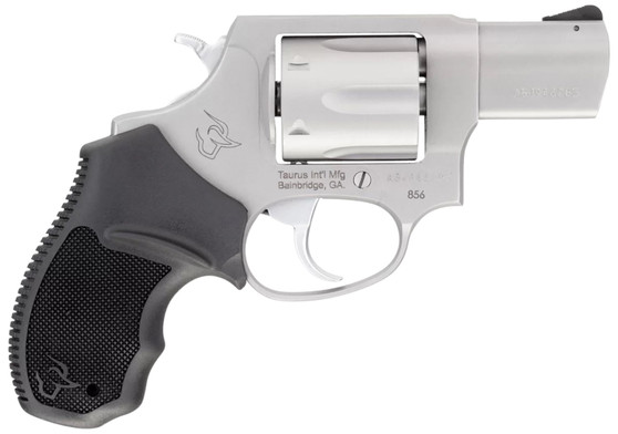 Taurus 2-85629-MA 856 *MA Compliant Small Frame 38 Special +P 6 Shot 2" Stainless Steel Barrel, Cylinder & Frame, Black Rubber Grip, Exposed Hammer