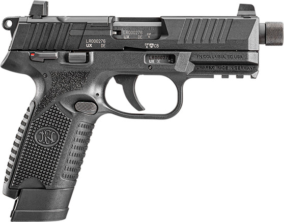 FN 66101011 502 Tactical 22 LR 10+1 4.60" Steel Threaded Barrel, Black Optic Ready/Serrated Slide & Polymer Frame w/Picatinny Rail, Black Textured Polymer Grip, Ambidextrous