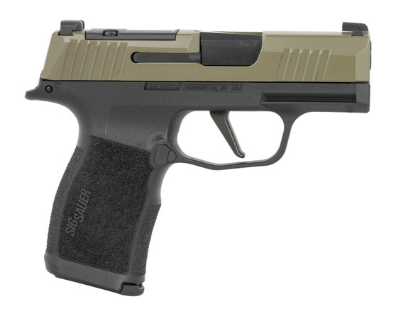 Sig Sauer 365X9GXR3P P365X  Micro-Compact 9mm Luger 12+1 3.10" Black Moss Green Stainless Steel Optic Ready/Serrated Slide, Black Stainless Steel Frame w/Accessory Rail, Textured Grip, RMSc Footprint