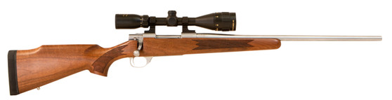 Howa HWH308TS M1500 Standard Hunter 308 Win 5+1 22" Stainless Steel Threaded Barrel, Stainless Steel Receiver, Fixed Walnut Stock, *Scope Not Included*