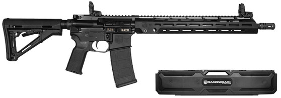 Diamondback DB1889K001 DB15 Knight's Armament 5.56 NATO 30+1 16" Phosphate Chrome Lined Threaded Barrel, Black Anodized Picatinny Rail Aluminum Receiver, Magpul CTR Synthetic Stock, Magpul MOE K2 Grip