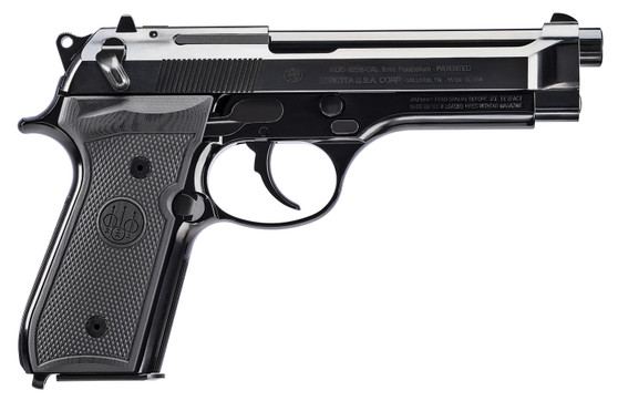 Beretta USA J92SB15 92SB Repro 50th Anniversary 9mm Luger 15+1 4.90" Blued Barrel, Polished Blued Engraved/Serrated Slide, Polished Anodized Aluminum Frame w/Beavertail, Black G10 Grip