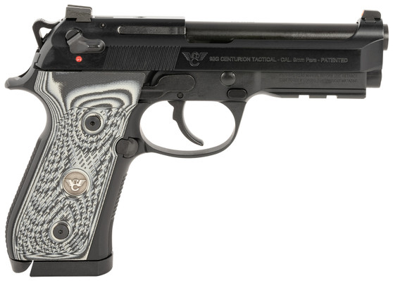 Wilson Combat BER-92CT-9 92G Centurion 9mm Luger 20+1 4.25" Target Crown Barrel, Black Steel Serrated Slide, Black Steel Frame w/Picatinny Rail, Black/Gray G10 Grip, Ambidextrous