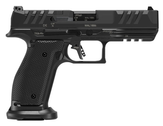 Walther Arms 289700810 PDP  Full Size 9mm Luger 10+1 4.50" Black Polygonal Rifled Barrel, Black Optic Ready/Serrated Slide, Black Steel Frame w/Picatinny Rail, Textured Wraparound Grip