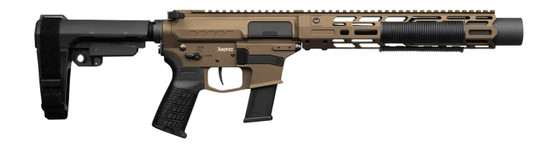 CMMG 45AEA70-MB Zeroed Banshee MkG 45 ACP 13+1 6.50" Black Nitride Threaded Barrel, Midnight Bronze Cerakote Aluminum Receiver w/Picatinny Rail, M-LOK Handguard, Black Polymer CMMG RipBrace, CMMG Zero