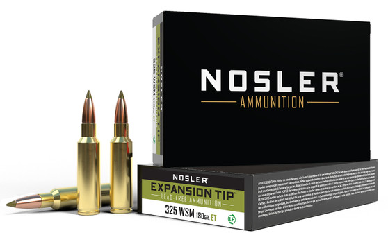 Nosler 40146 E-Tip Lead Free 325WSM 180gr E Tip 20 Per Box/10 Case