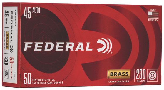 Federal WM5233 Champion Training 45ACP 230gr Full Metal Jacket 50 Per Box/20 Case