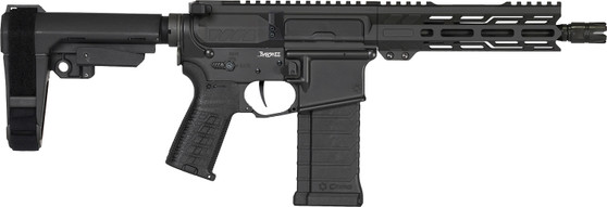 CMMG 54AE10FAB Banshee MK4 5.7x28mm 32+1, Black Nitride Medium Taper Threaded Barrel, EML 11" M-LOK Handguards, Black Armor Cerakote Aluminum Picatinny Rail Receiver, CMMG Zeroed Grips