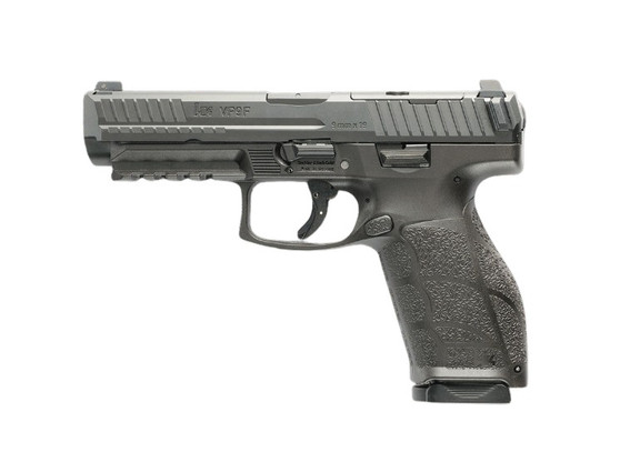 HK 81001245 VP9 A1 F-B Full Size Frame 9mm Luger 10+1 4.50" Steel Optic Ready Slide, Black Polymer Frame w/Picatinny Rail, Interchangeable Backstrap Grip