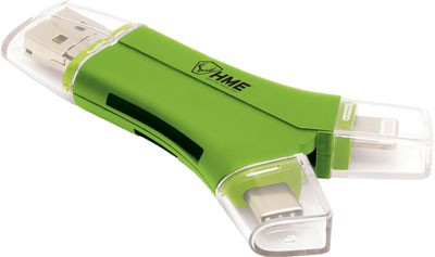 HME MEMORY CARD READER 4-IN-1 - APPLE OR ANDROID DEVICES