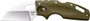 COLD STEEL TUFF LITE 2.5" OD - GREEN PLAIN EDGE CLIP FOLDER