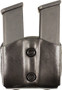 DESANTIS DOUBLE MAG POUCH OWB - LEATHER SINGLE STACK 9/40 BLK