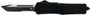 TEMPLAR KNIFE LARGE OTF BLACK - RUBBER 3.5" BLACK TANTO SRRTD