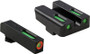 TRUGLO SIGHT SET FOR GLOCK LOW - TFX PRO GREEN/ORANGE OUTLINE
