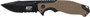S&W KNIFE M&P INDEX FLIPPER - 3.5" BLACK/DESERT TAN CLIP PT
