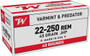 WINCHESTER USA 22-250 REM - 45GR JHP 40RD 10BX/CS