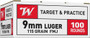 WINCHESTER USA 9MM LUGER - 115GR FMJ 100RD 10BX/CS