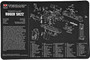 TekMat TEKR17RUGERSR22 Ruger SR22 Cleaning Mat Black/White Rubber 11"x17" Ruger SR22 Parts Diagram