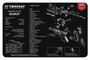 TekMat TEKR17GLOCK Glock Cleaning Mat Black/White Rubber 11"x17" Glock Parts Diagram