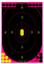 Birchwood Casey 34635 Shoot-N-C Reactive Target Self-Adhesive Paper Black/Pink 12"x18" Oval Silhouette 5 Pack