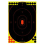 Birchwood Casey 34617 Shoot-N-C Reactive Target Self-Adhesive Paper Black/Yellow/Red 12"x18" Oval Silhouette 12 Pack