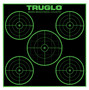 TruGlo TG11A25 Tru-See 5-Bull Target Self-Adhesive Heavy Paper Black/Green 12"x12" 5-Bullseye 25 Pack