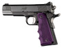Hogue 45006 OverMolded Grip Cobblestone Purple Rubber with Finger Grooves for 1911 Government