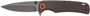Browning 3220581B Buckmark  EDC Slim 3.13" Folding Drop Point Plain Black Stonewashed D2 Steel Blade, Bronze Stonewashed Polymer Handle, Box Packaging