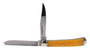 Cold Steel CSFLTRPRY Trapper  3" Folding Clip/Spey Plain 8Cr13MoV SS Blade/Yellow w/Polished Bolsters Bone Handle