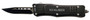 Xcaliber Knife Company  9mm  Small 2.75" OTF Drop Point Black 440C SS Blade, 3.91" Steel Handle