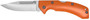 AccuSharp 712C Lockback  3" Folding Clip Point Plain Stainless Steel Blade/Blaze Orange G10 Handle Includes Allen Wrench