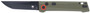 CobraTec Knives CTIFRODG Inferno  3.50" OTF Tanto Plain Black TiCN D2 Steel Blade, 4.75" OD Green Textured Handle