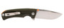 S.O.G SOG14060143 Tellus FLK  3.65" Folding Clip Point Plain Stonewashed Cryo 440C SS Blade/ Olive Drab Textured GRN Handle