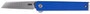 CRKT 7083 CEO Microflipper Micro 2.21" Flipper Sheepsfoot Plain Satin 12C27 Sandvik Blade, Blue Textured w/Silver Liner & Accents Aluminum Handle, Includes Pocket Clip