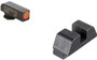 AmeriGlo GL433 Protector Sight Set for Glock  Green Tritium Orange Outline Front Sight-Black Serrated Rear Sight