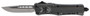 CobraTec Knives SSWCTK1SDNS CTK-1  Small 2.75" OTF Drop Point Plain D2 Steel Blade/Black Stonewashed Aluminum Handle Features Glass Breaker Includes Pocket Clip