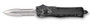 CobraTec Knives SSWCTK1SDAG2SS CTK-1  2.75" OTF Part Serrated D2 Steel Blade/Stonewashed Aluminum Handle Features Glass Breaker Includes Pocket Clip