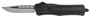 CobraTec Knives MBCTK1MDNS CTK-1  Medium 3" OTF Drop Point Plain D2 Steel Blade/Black Aluminum Handle Features Glass Breaker Includes Side Button