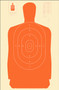 Action Target B27SORANGE100 Qualification Standard Silhouette Paper Hanging 24" x 45" Orange/White 100 Per Box