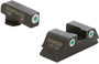 AmeriGlo GL430 Classic Tritium Sight Set for Glock  Green Tritium White Outline Front Sight-Green Tritium White Outline Rear Sight