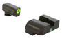 AmeriGlo GL301 i-Dot Sight  Set for Glock  Green Tritium LumiGreen Outline Front Sight-Green Tritium Rear Sight