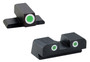 AmeriGlo XD191 Classic Tritium Sight Set for Springfield Armory XD  Green Tritium White Outline Front Sight-Green Tritium White Outline Rear Sight
