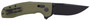 S.O.G SOG12380241 SOG-TAC XR 3.39" Folding Clip Point Plain Black TiNi Cryo D2 Steel Blade OD Green G10 Handle Includes Pocket Clip