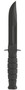 Ka-Bar 1256 Fighting/Utility  5.25" Fixed Clip Point Plain Black 1095 Cro-Van Blade, Black Kraton G Handle, Includes Sheath