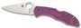 Spyderco CLLFPPR Delica 4 Lightweight 2.88" Folding Drop Point Plain VG-10 SS Blade Purple Bi-Directional Texturing FRN Handle Includes Pocket Clip