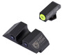 Night Fision GLK003007YGZ Tritium Night Sights For Glock  Green Tritium Yellow Outline Front Sight- Green Tritium Black Outline Rear Sight Glock 42/43/43X
