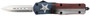 CobraTec Knives MCTXFS3DAGNS FS-3 Texas Flag Medium 3" OTF Dagger Plain Satin D2 Steel Blade, 5" Texas Flag Aluminum Cerakoted Handle